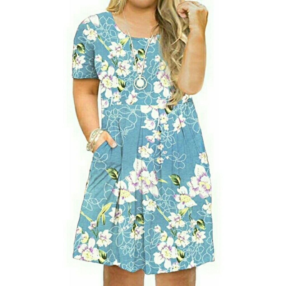 Plus size casual dress with pockets